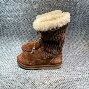 Ugg Brown Crochet Suburb Knit Boots Size 5 Women’s